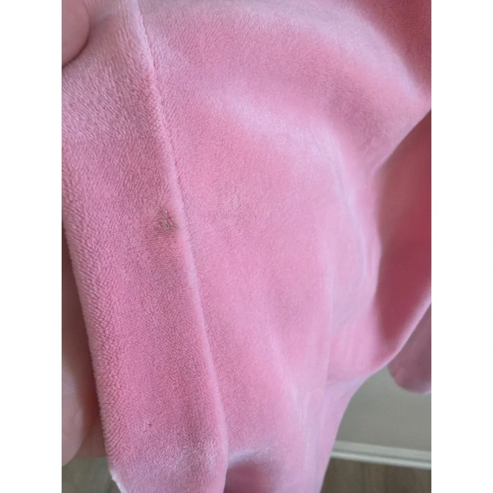 Juicy Couture Pink Velour Tracksuit Set Rhinestone Logo Hoodie Pants Womens M